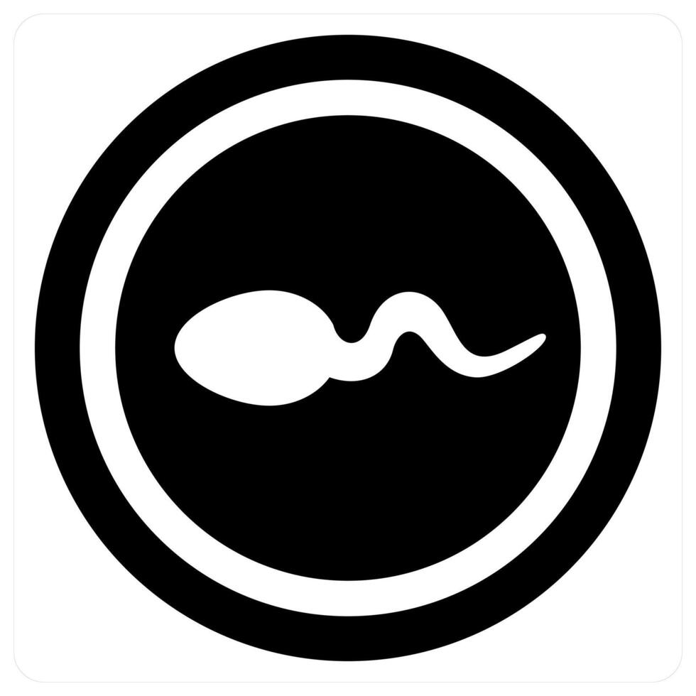 sperm and protection icon concept in black color vector