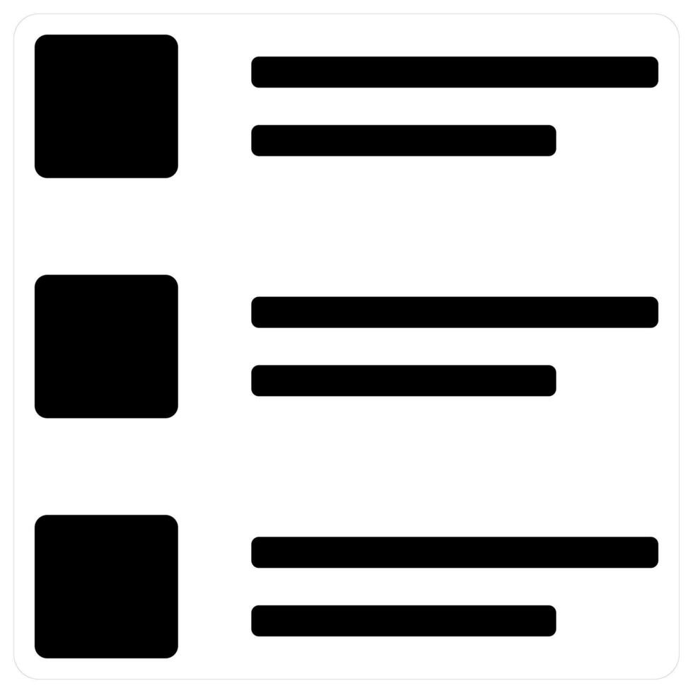 List icon concept in black color vector