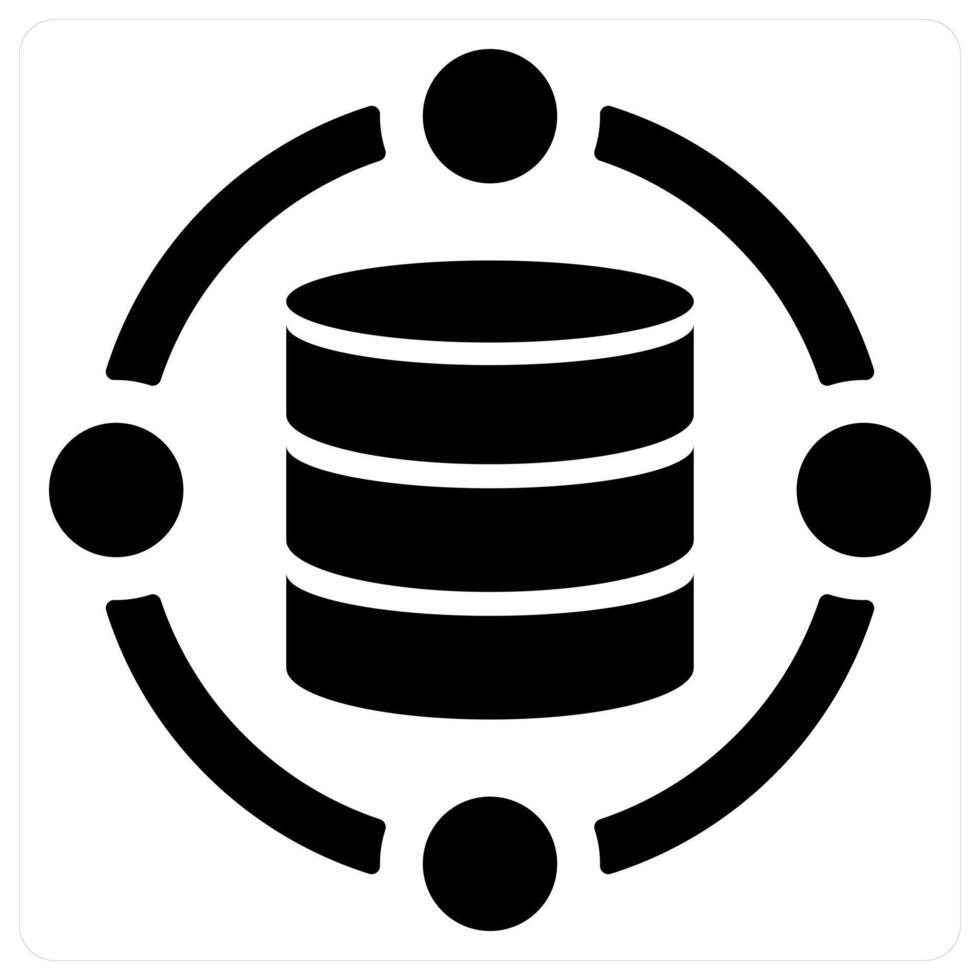 Data icon concept in black color vector