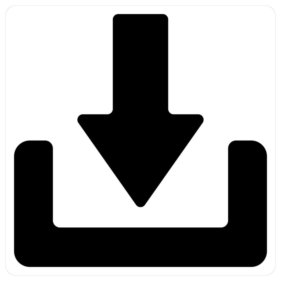 Download and down arrow concept in black color vector