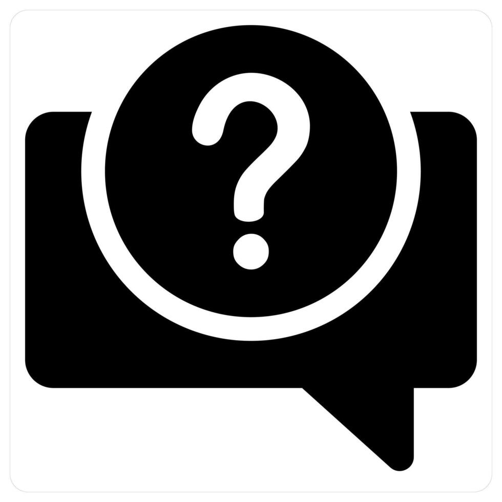 Question and query icon in black color vector