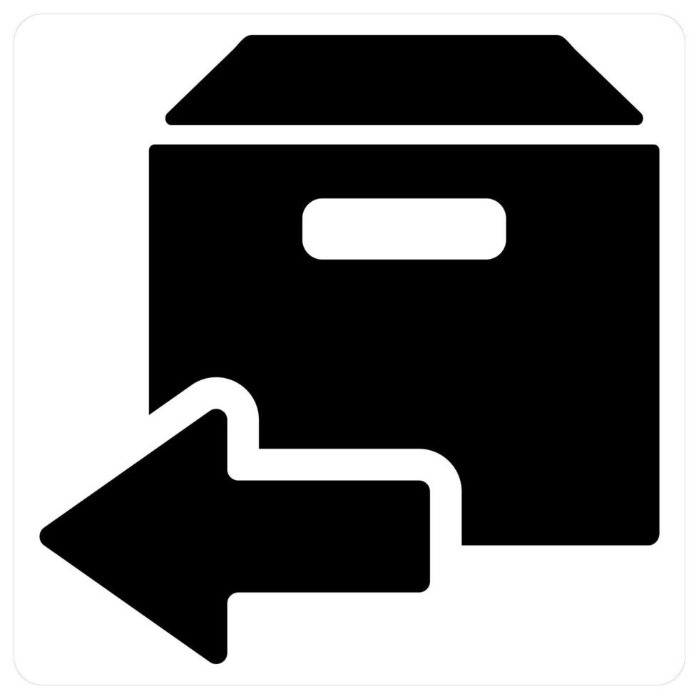 Returned Parcel icon concept in black color vector