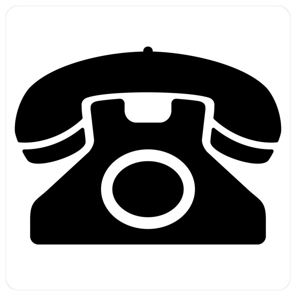 Landline Telephone icon concept in black color vector