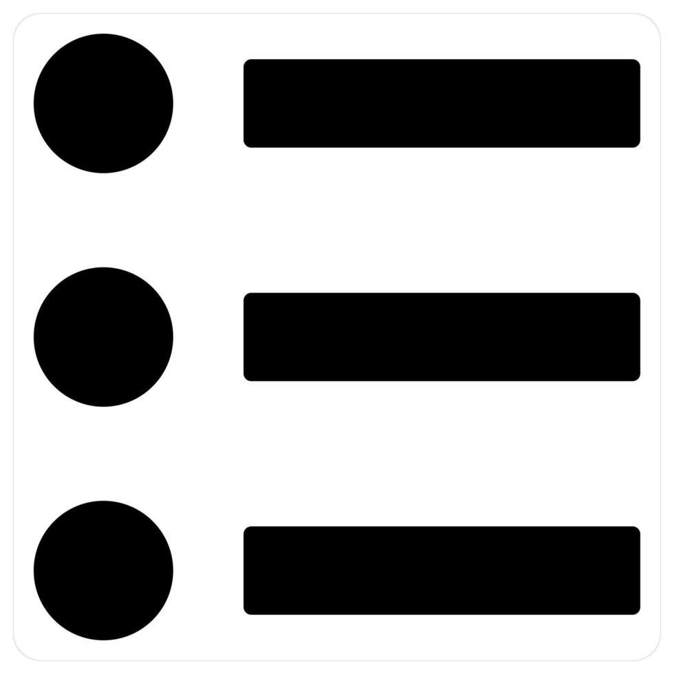 List Bullets icon concept in black color vector