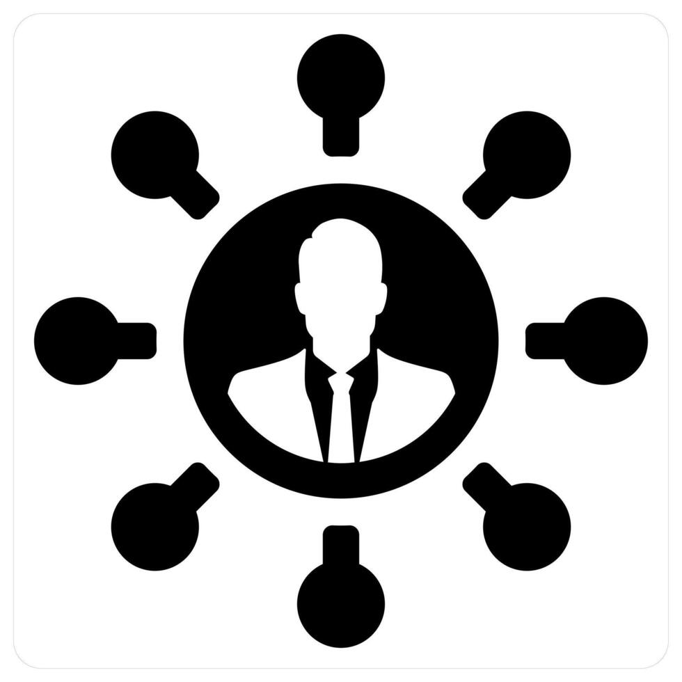 User Network and network icon concept in black color vector