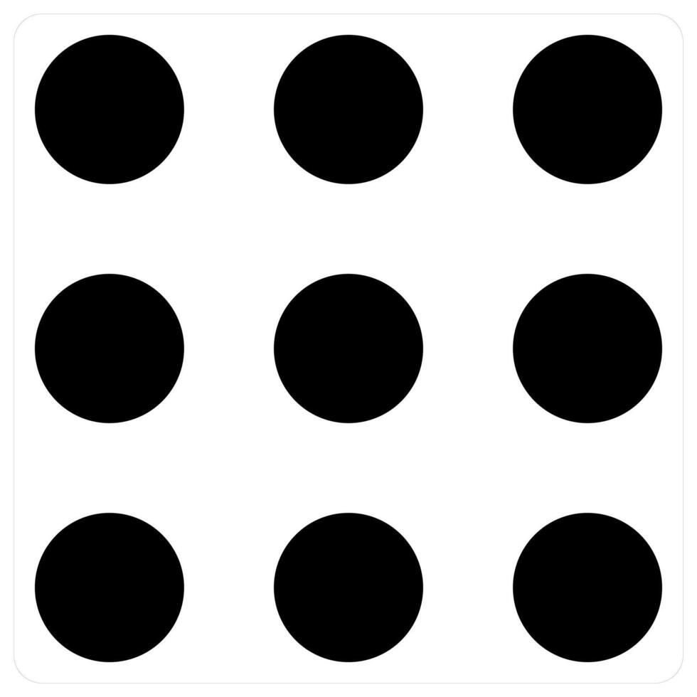 Grid and dots icon concept in black color vector