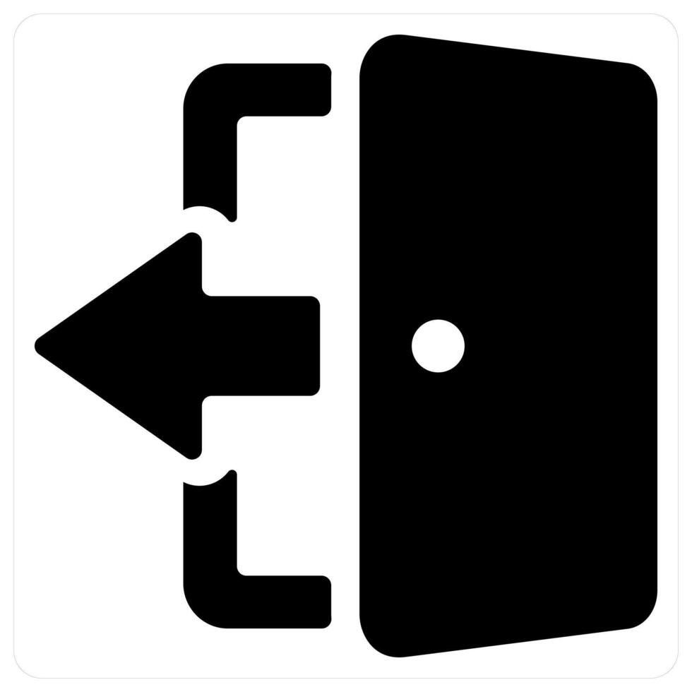 Door Enter icon concept in black color vector