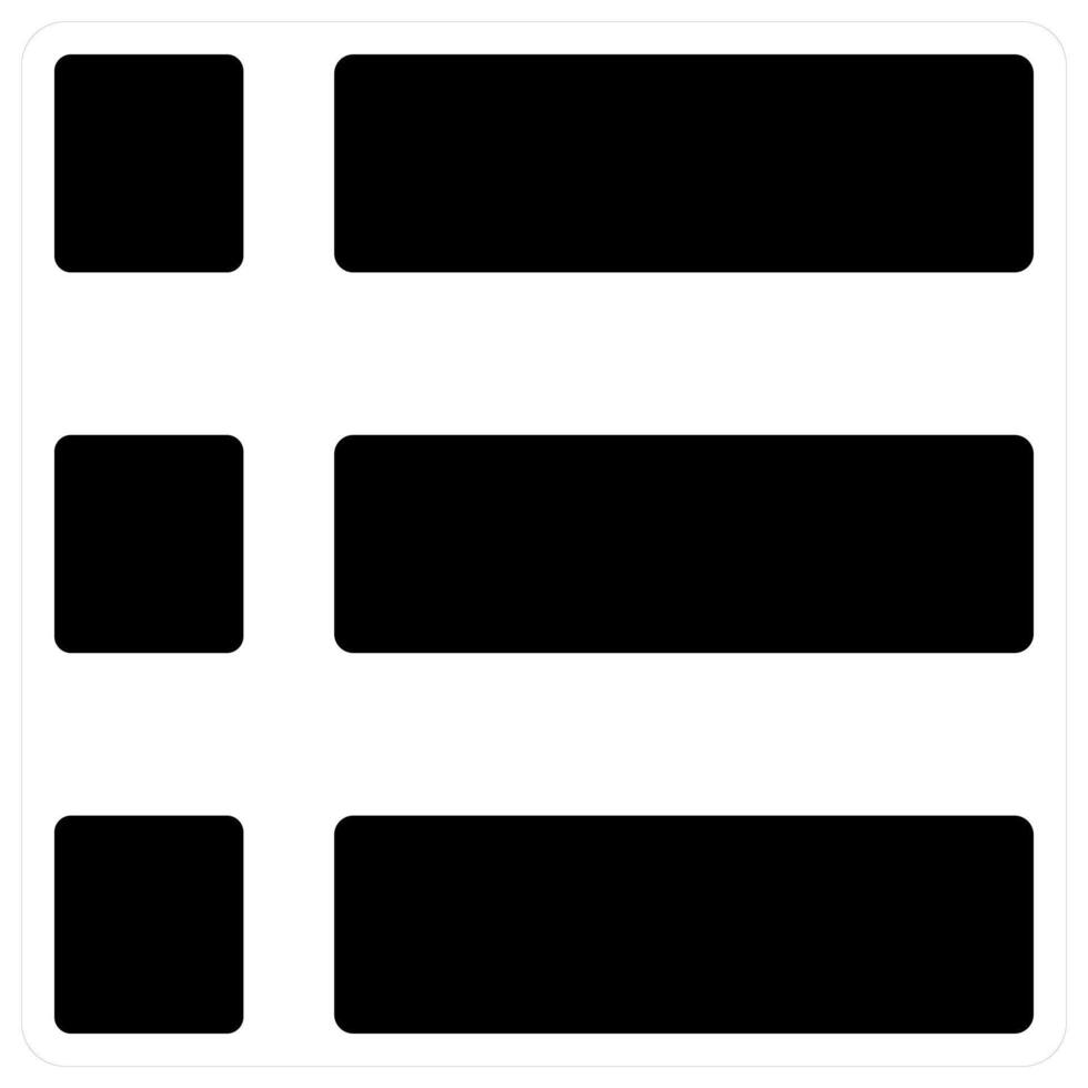 List and bullet icon concept in black color vector