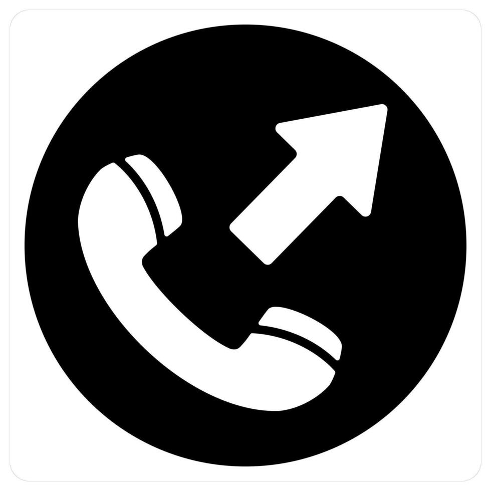 Call Forward and phone icon concept in black color vector