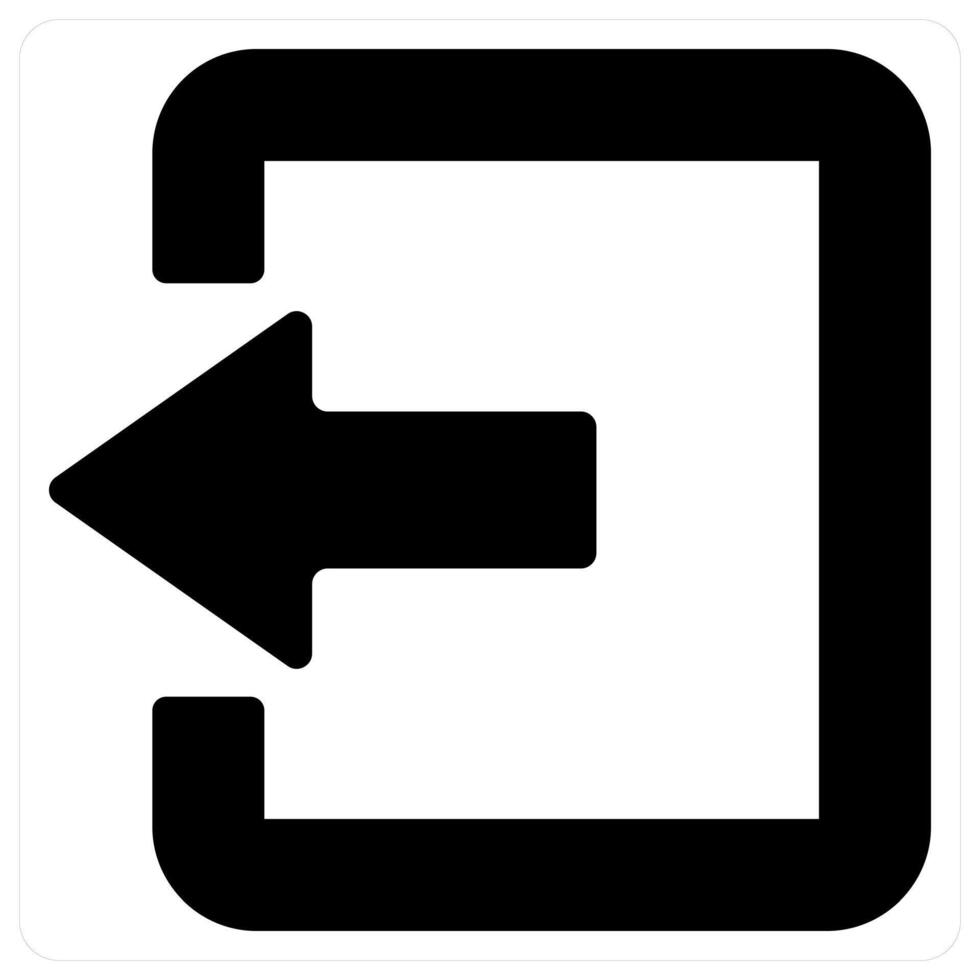 Door Enter and enter icon concept in black color vector