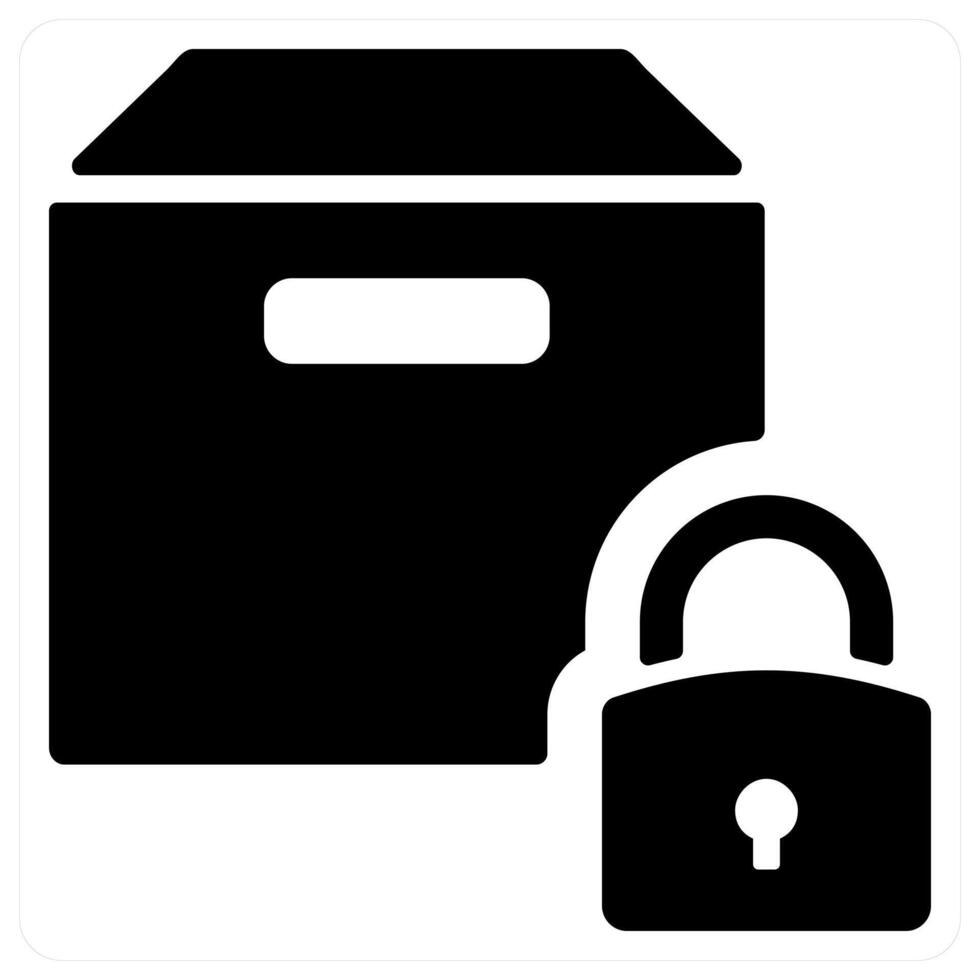 secure parcel icon concept in black color vector