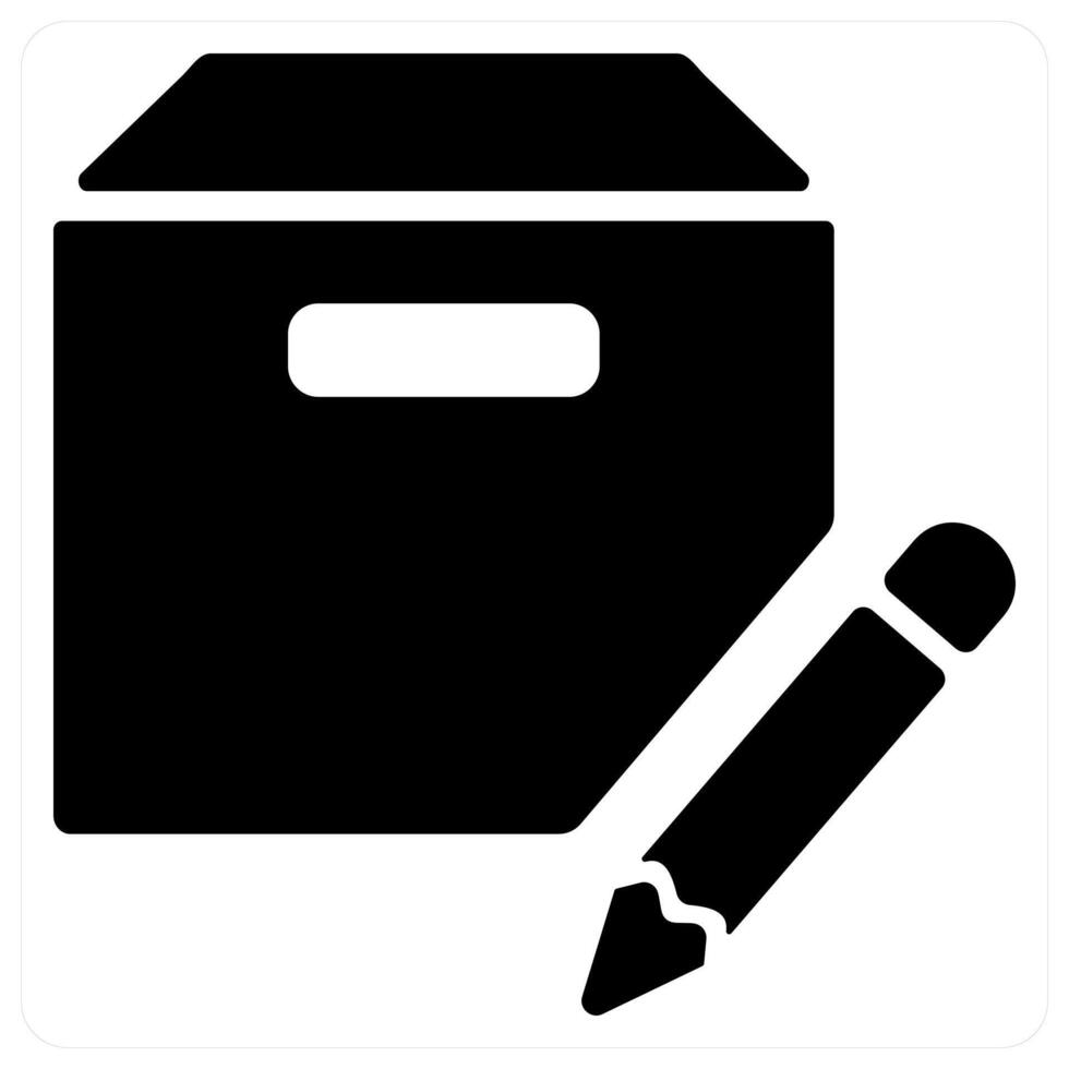 Edit box icon concept in black color vector