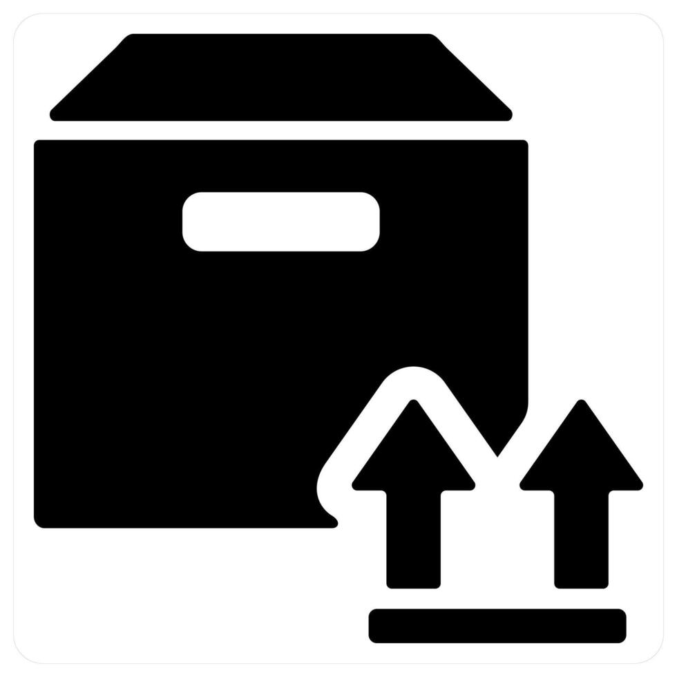 Upload box icon concept in black color vector