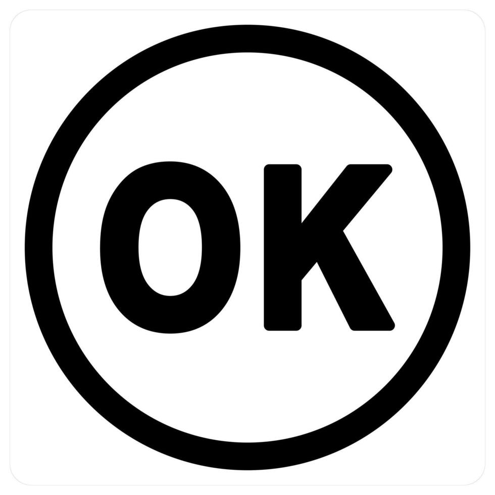 OK icon concept in black color vector