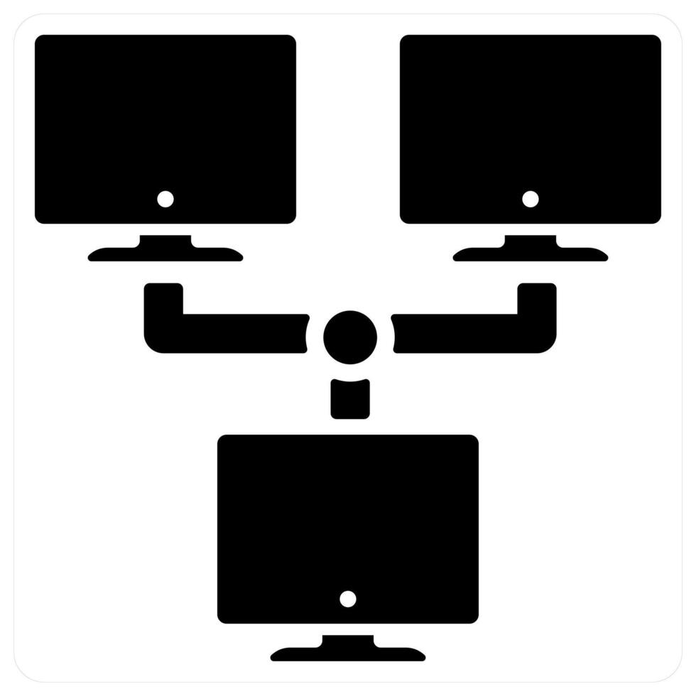 Network and connectivity in black color vector