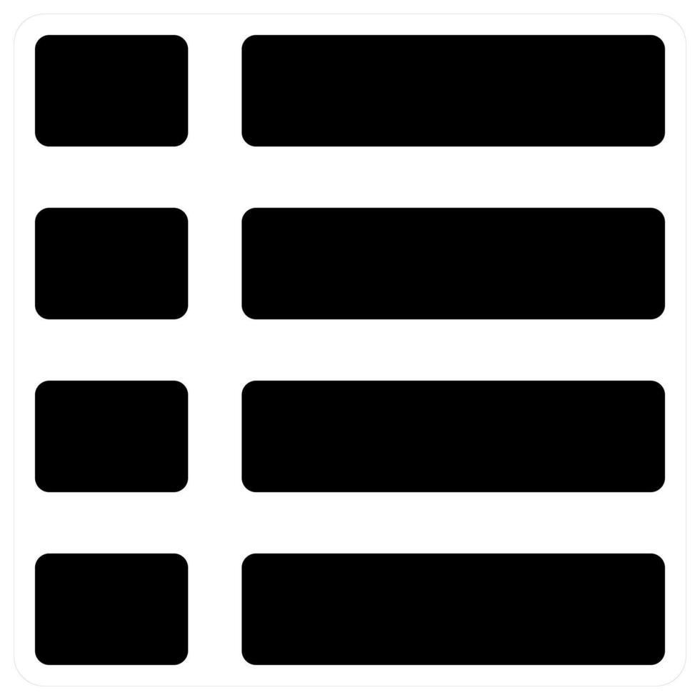 Nav Menu icon concept in black color vector