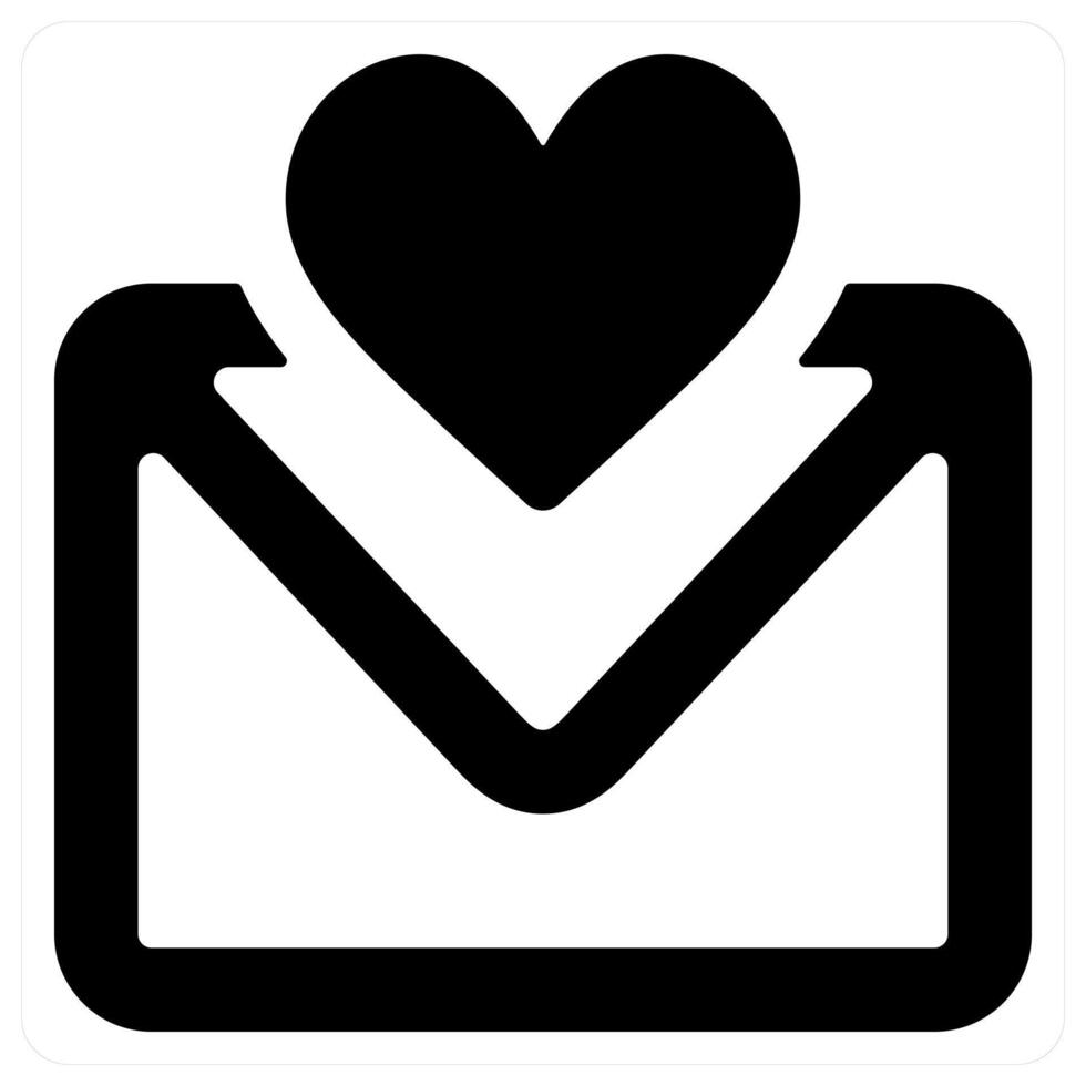 Favorite Message and message icon concept in black color vector