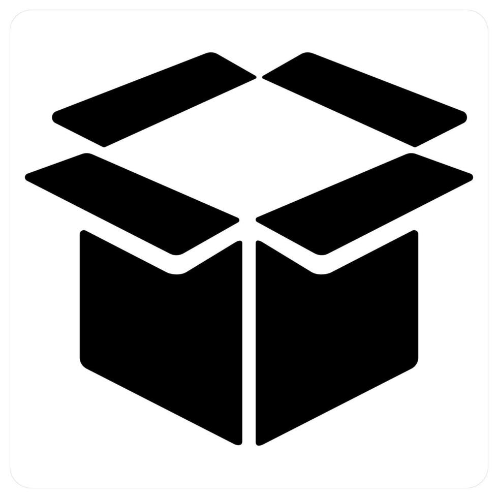 Box icon concept in black color vector