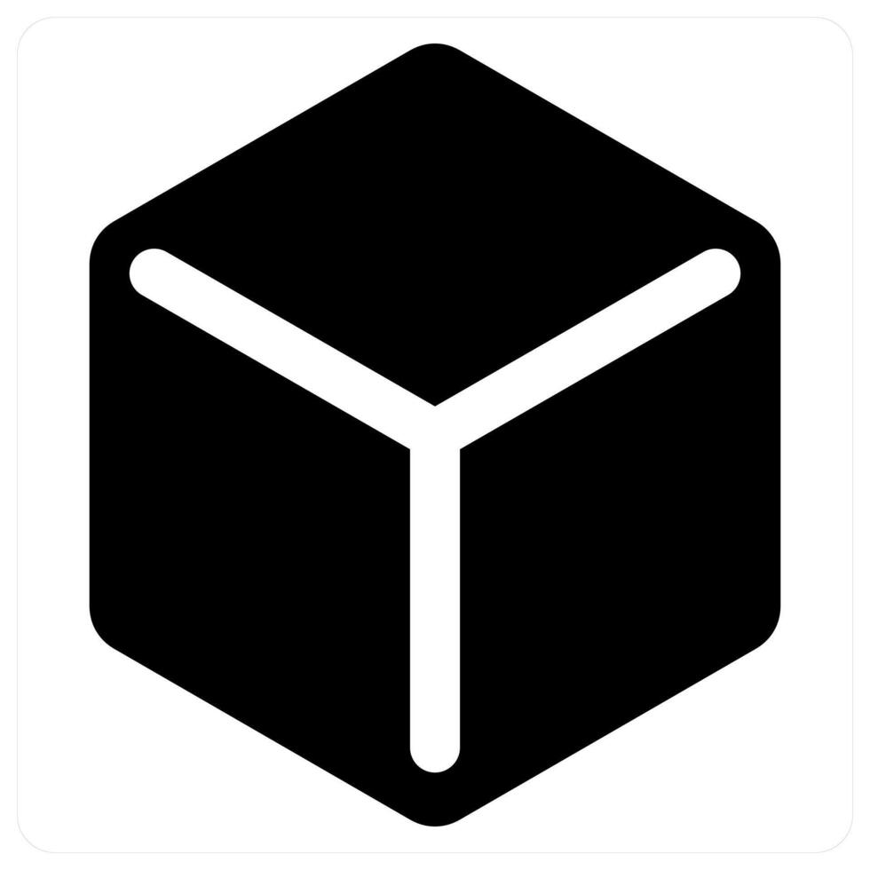 Box and parcel icon concept in black color vector