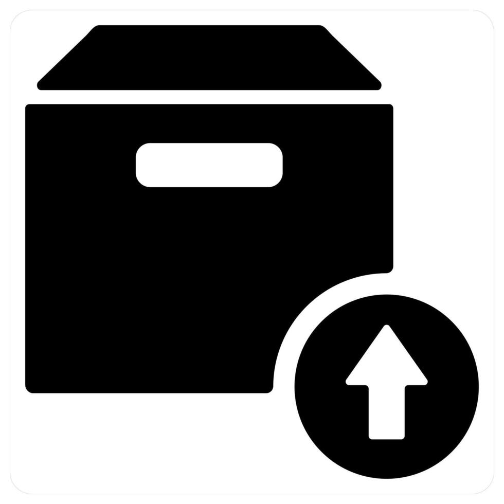 Upload box concept in black color vector