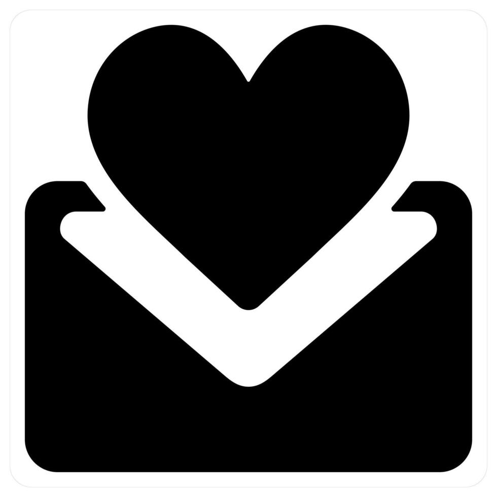 Favourite message icon concept in black color vector