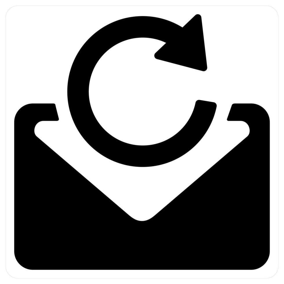 Refresh message and message icon concept in black color vector