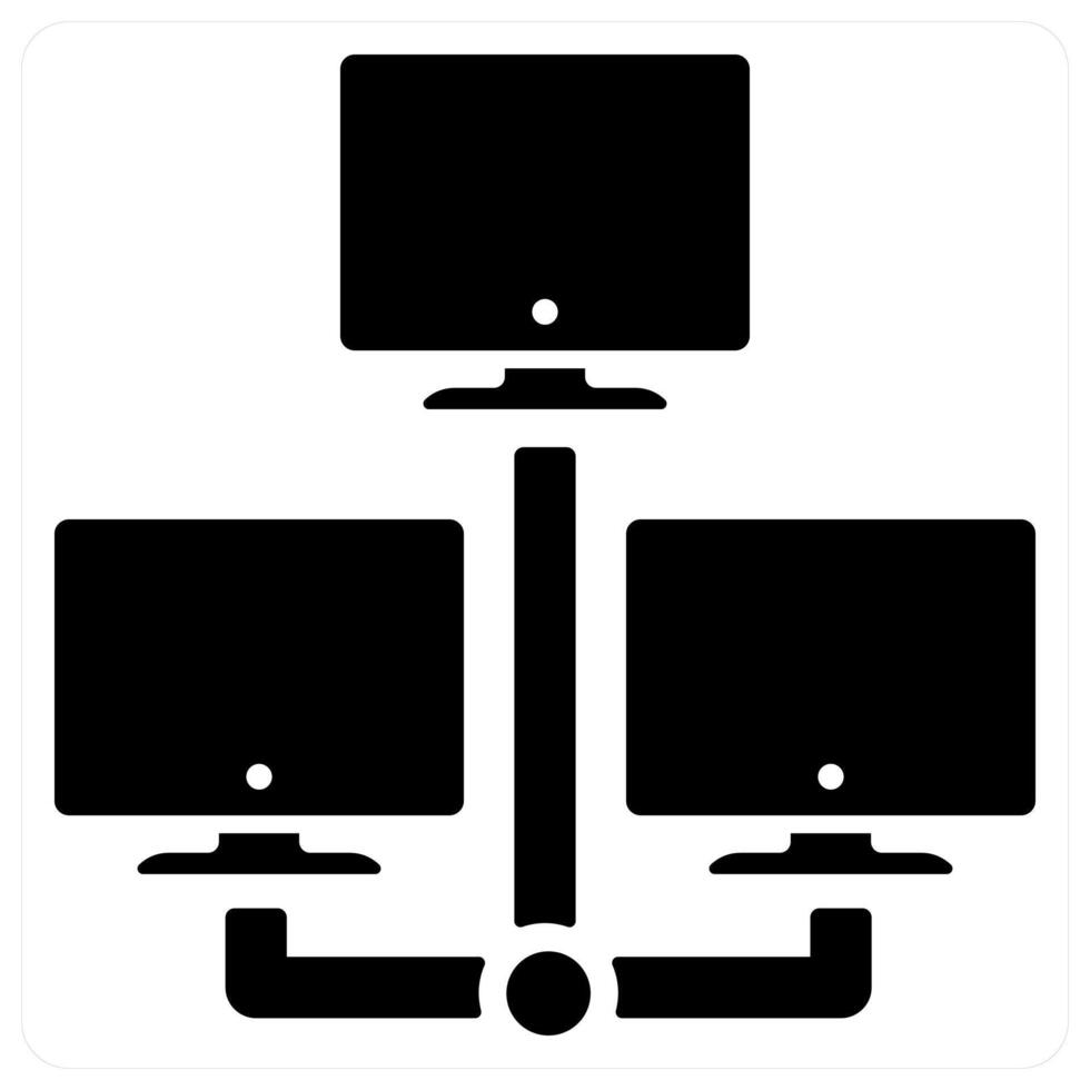 Computer Network icon concept in black color vector