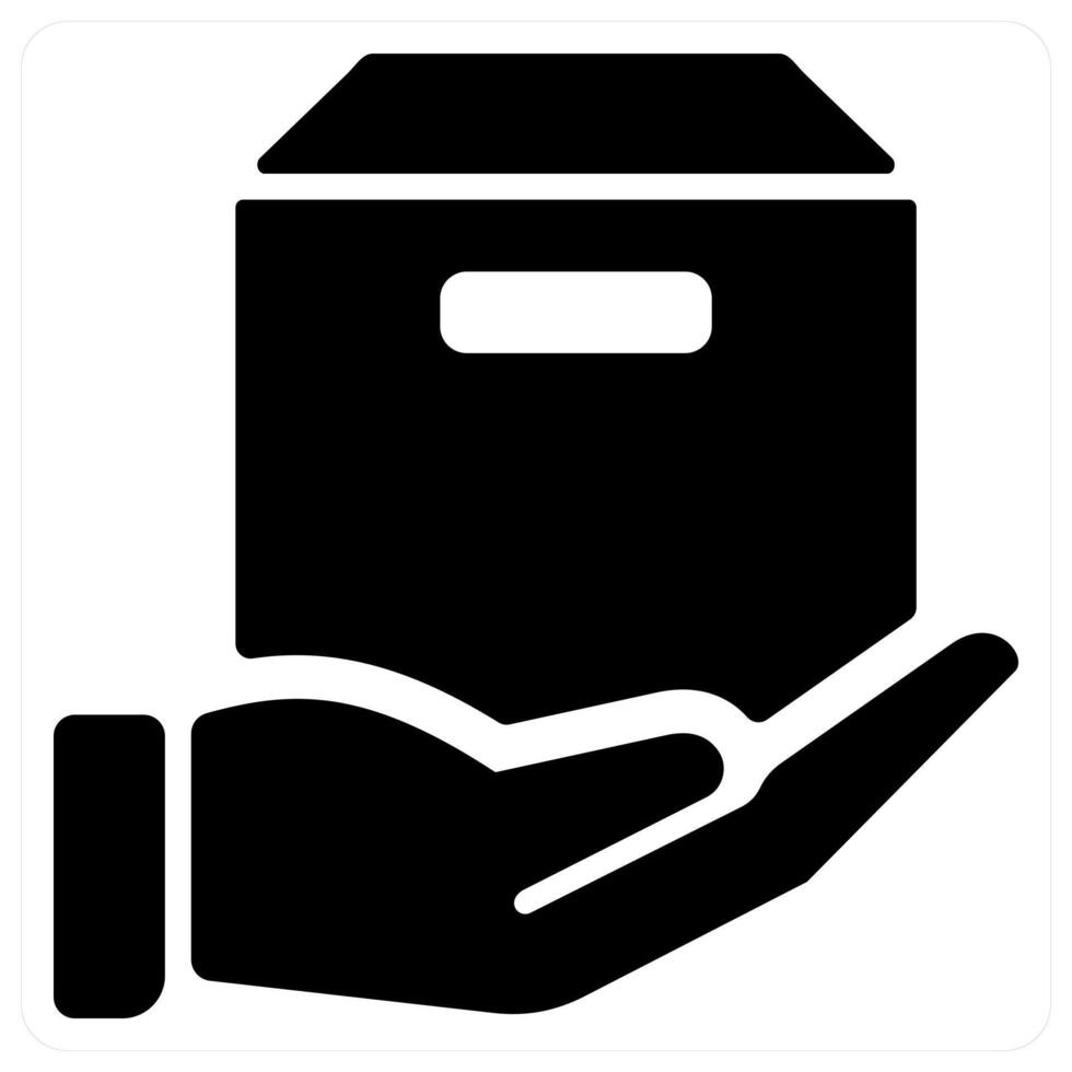 Parcel and delivery concept in black color vector