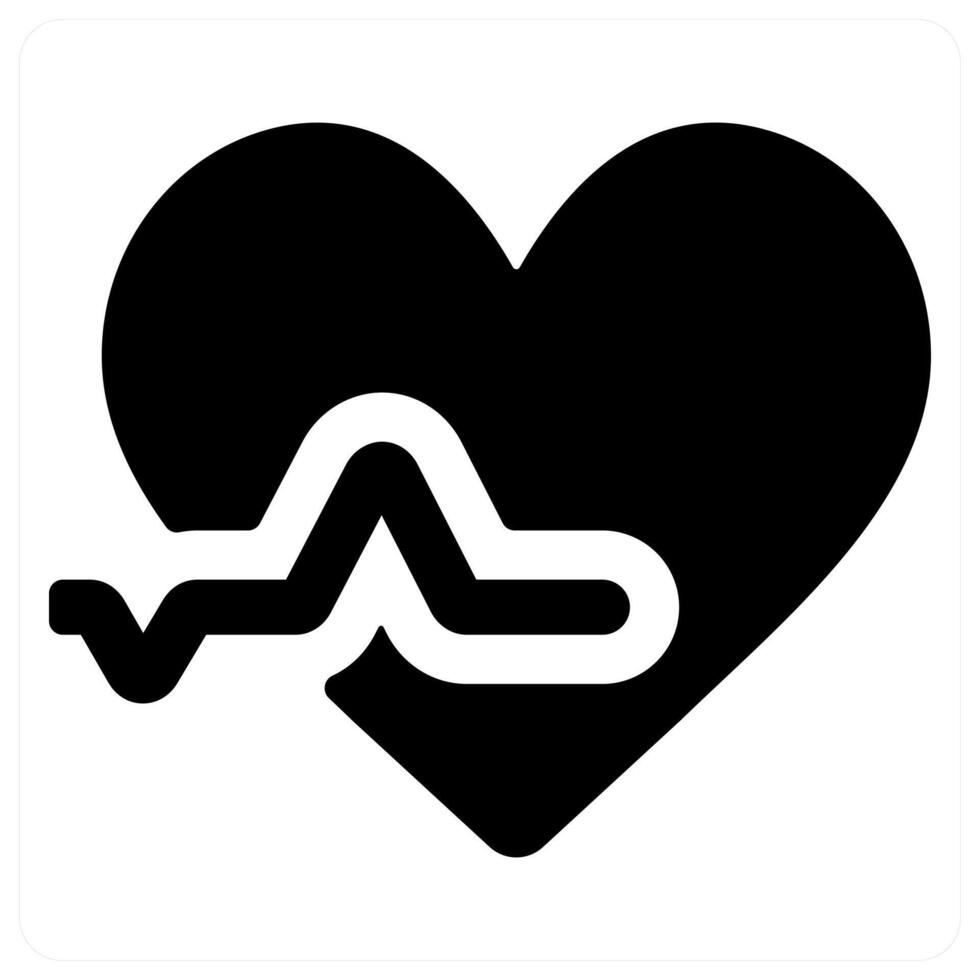 heartbeat icon concept in black color vector