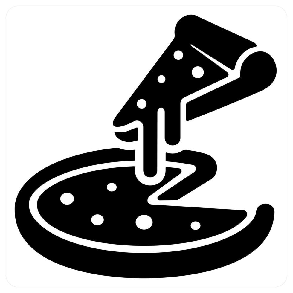 pizza and food icon concept in black color vector