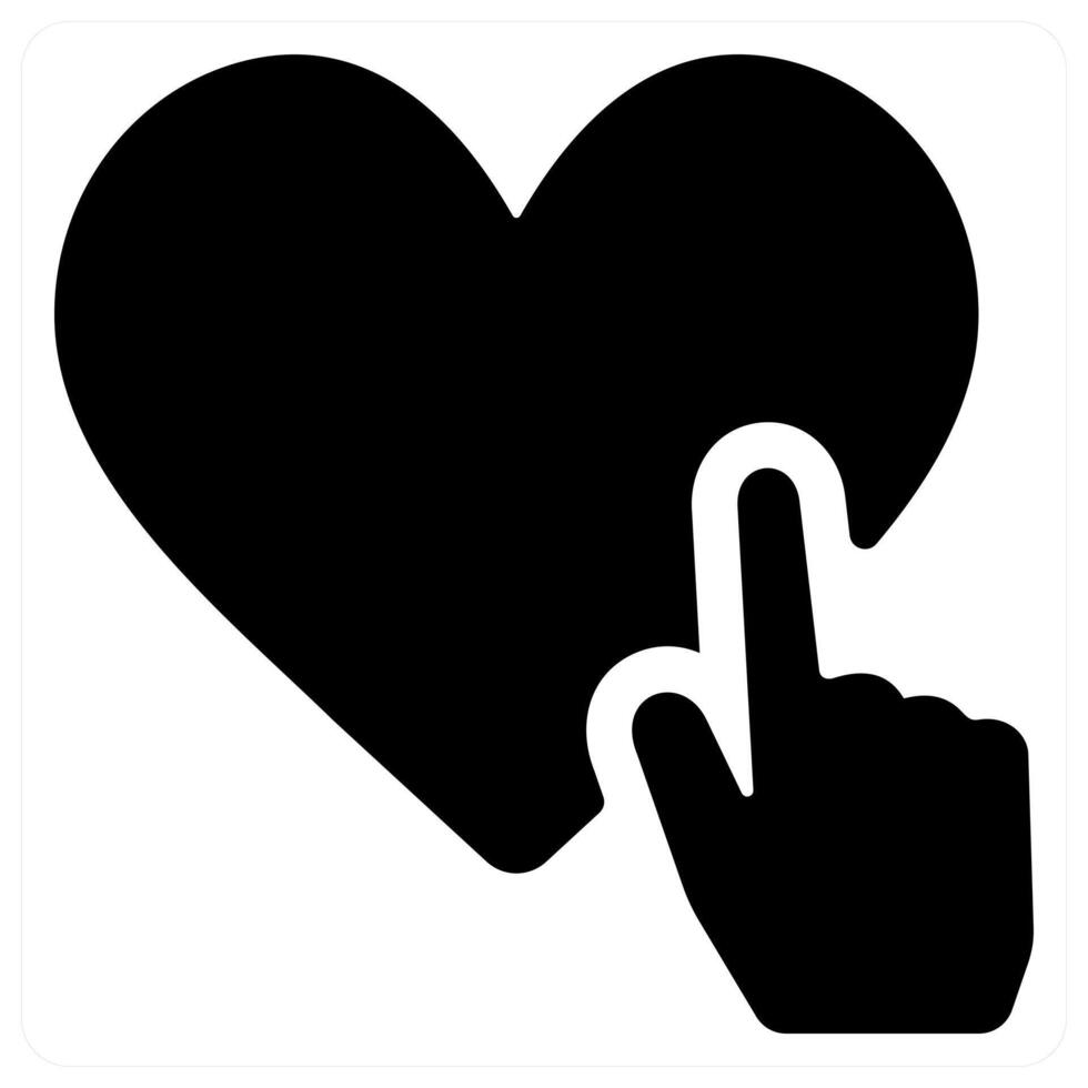 like and love icon concept in black color vector
