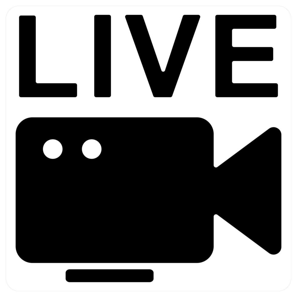 live icon concept in black color vector