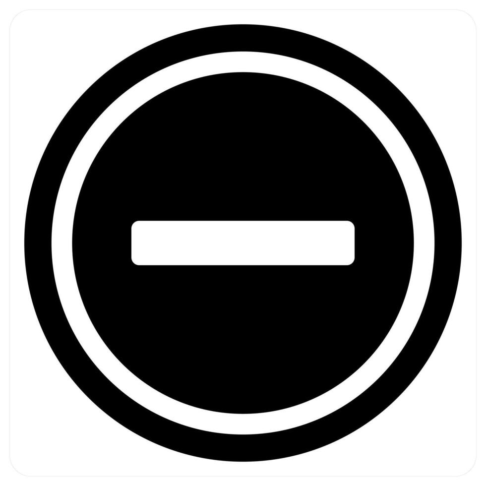 subtract icon concept in black color vector