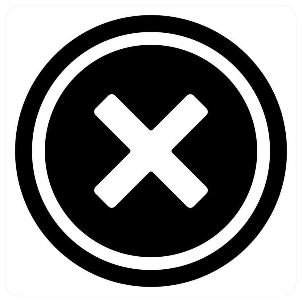 delete and remove icon in black color vector