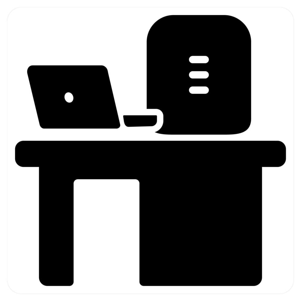 Desk and table icon concept in black color vector