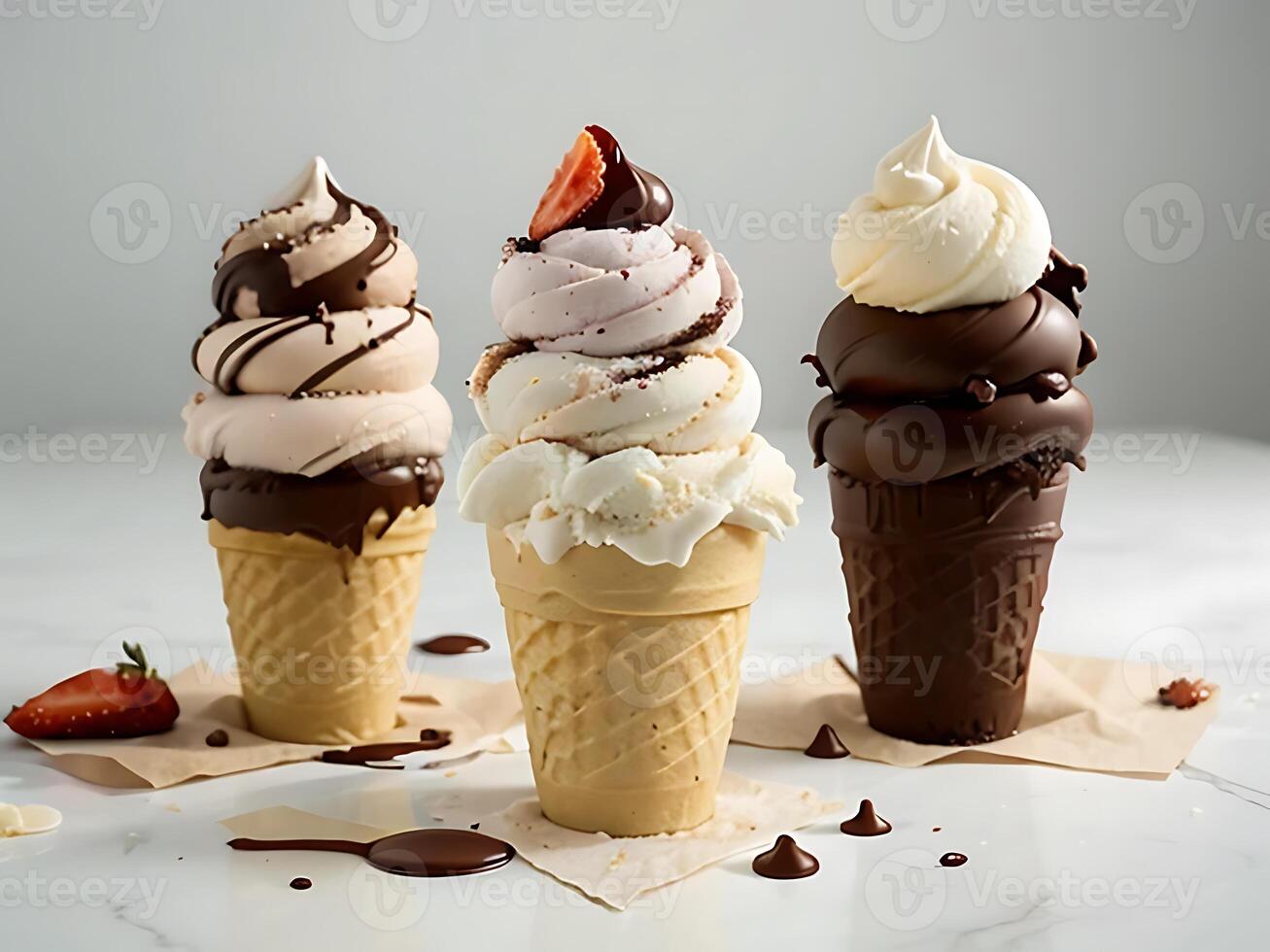 Three-Layer Ice Cream Cone photo