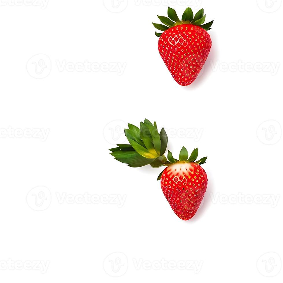 Strawberries with Natural Green Stem photo