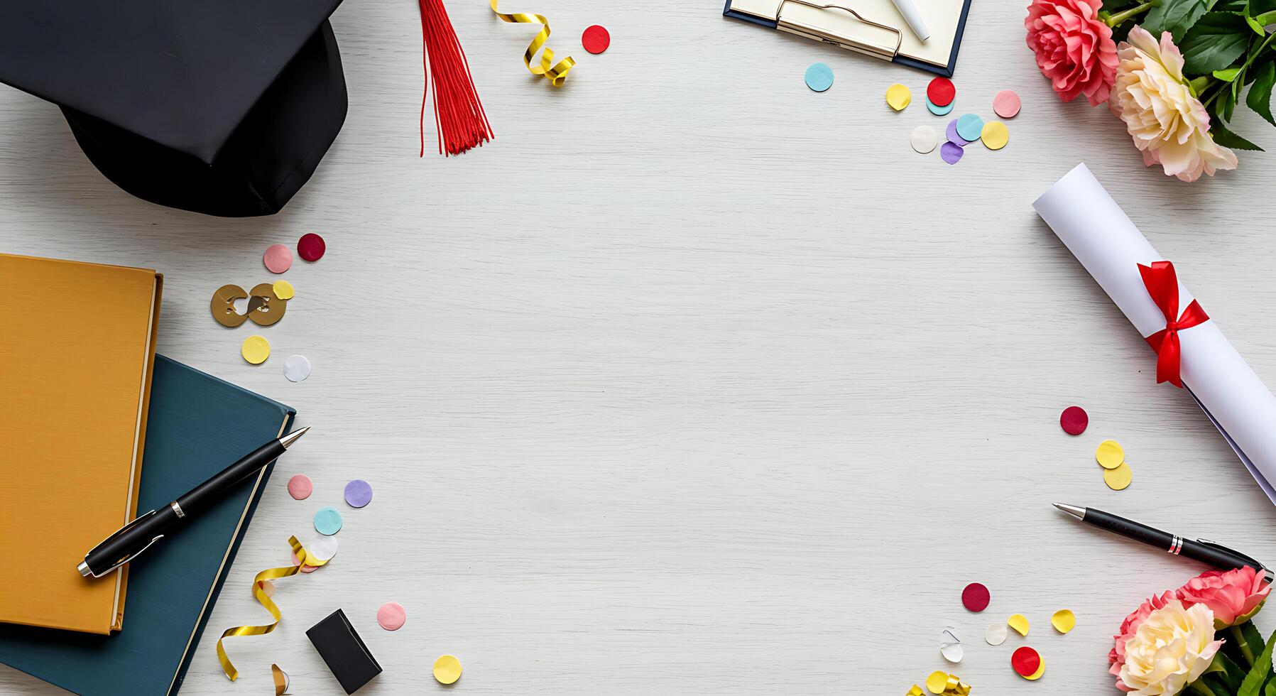 Intricate Flat Lay Of Graduation Essentials photo