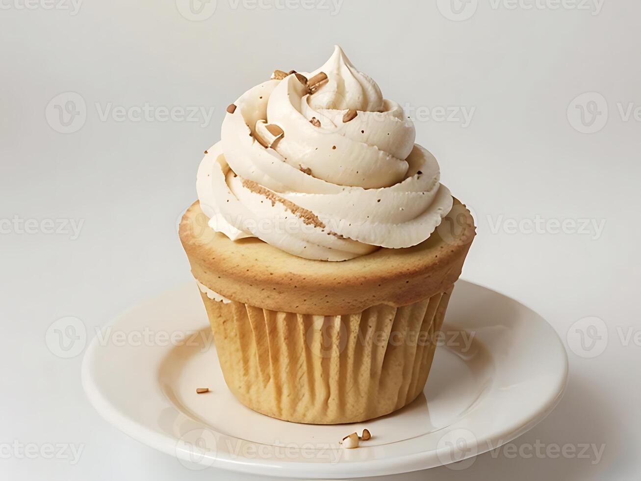 Soft Serve Vanilla Ice Cream in Classic Cone Isolated photo