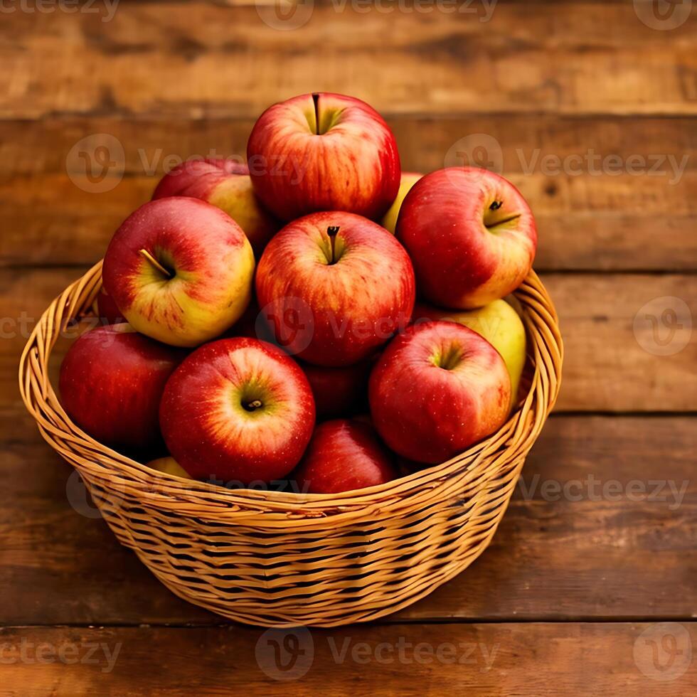 Apples Arranged Neatly in Basket photo