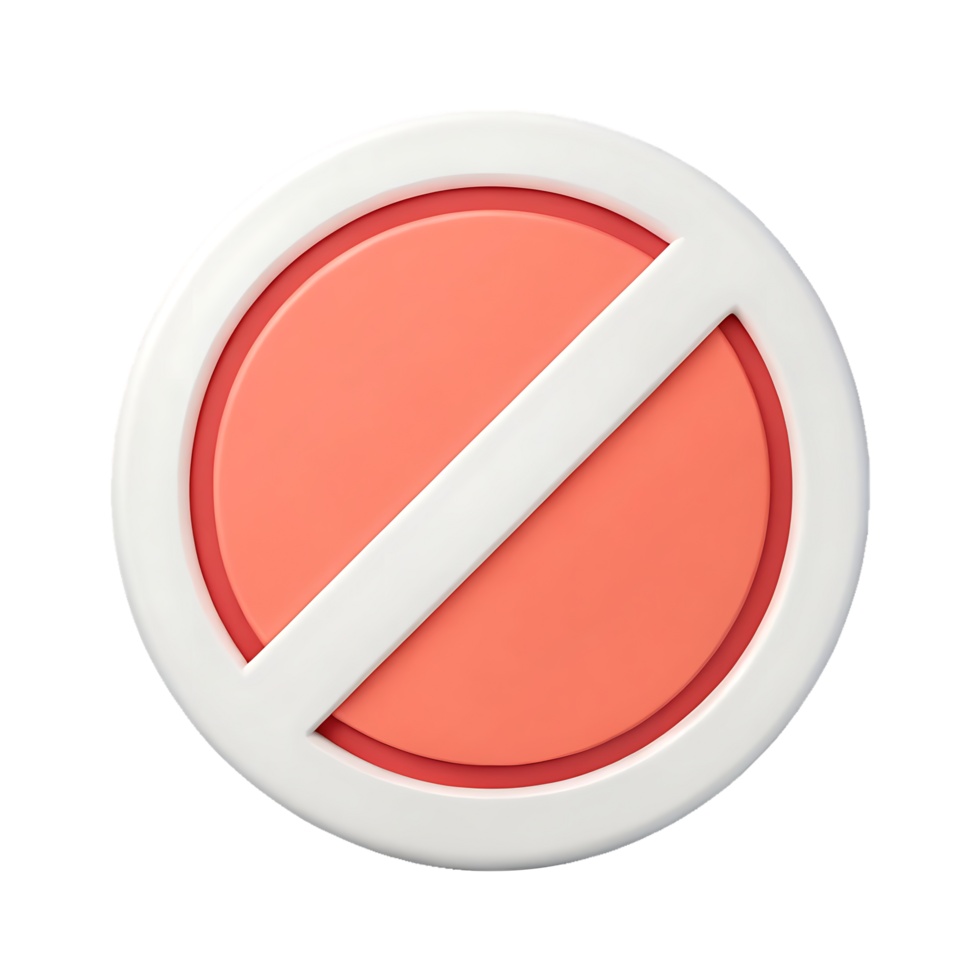 3D render of a simple prohibition sign. png