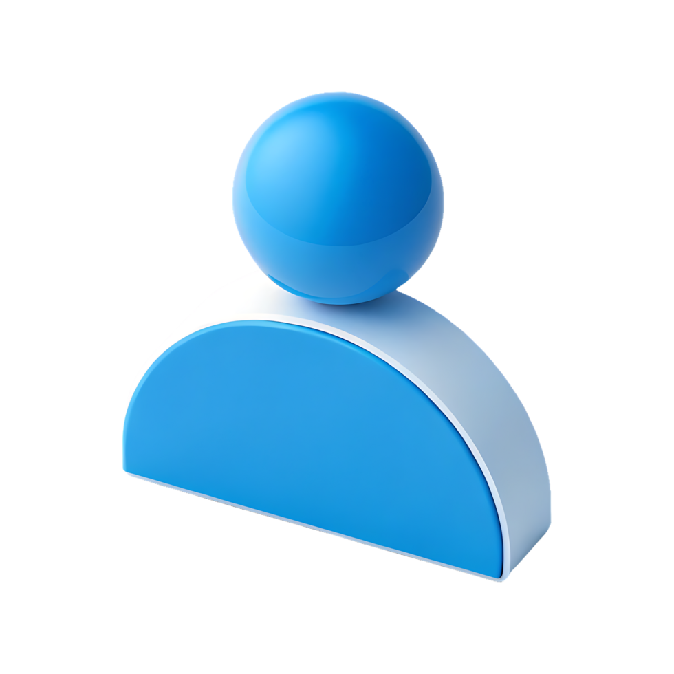 Abstract 3D person icon, profile symbol. png