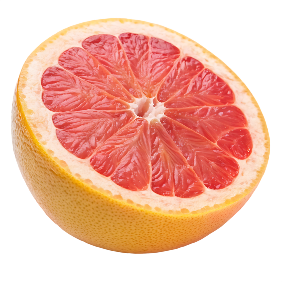 Half a juicy grapefruit, vibrant and fresh. png