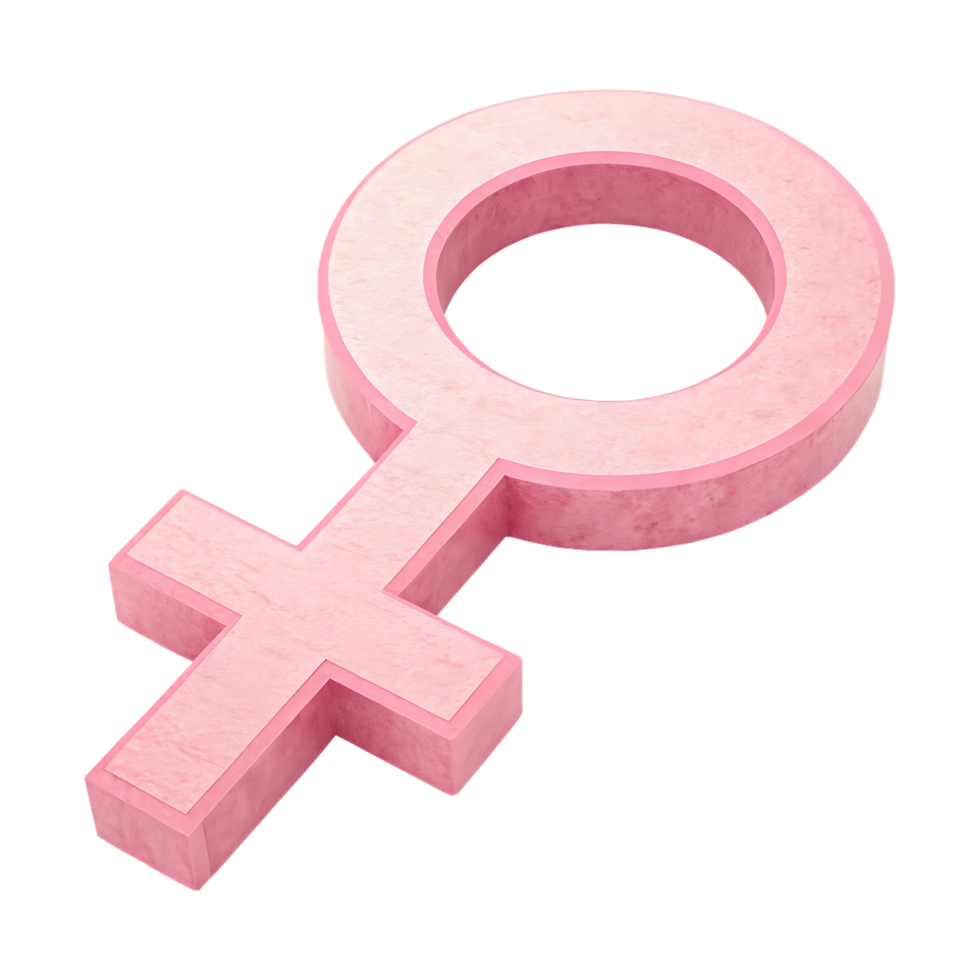 Pink female symbol, 3D render. png