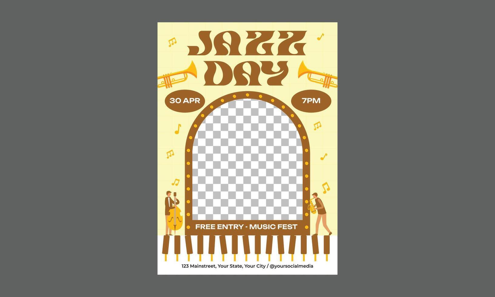 World Jazz Day Flyer. World Jazz Day background. Happy Jazz Day. vector