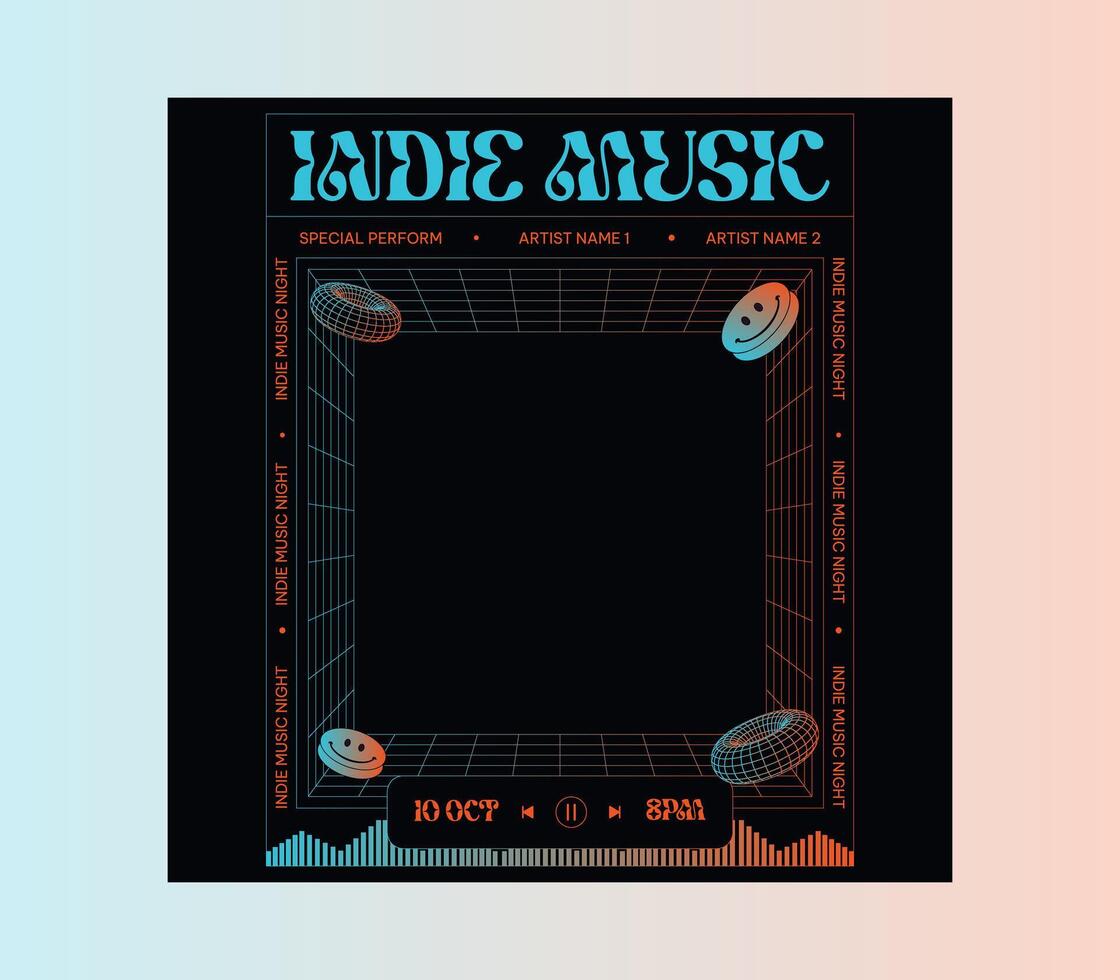 Indie Music Socials Media vector