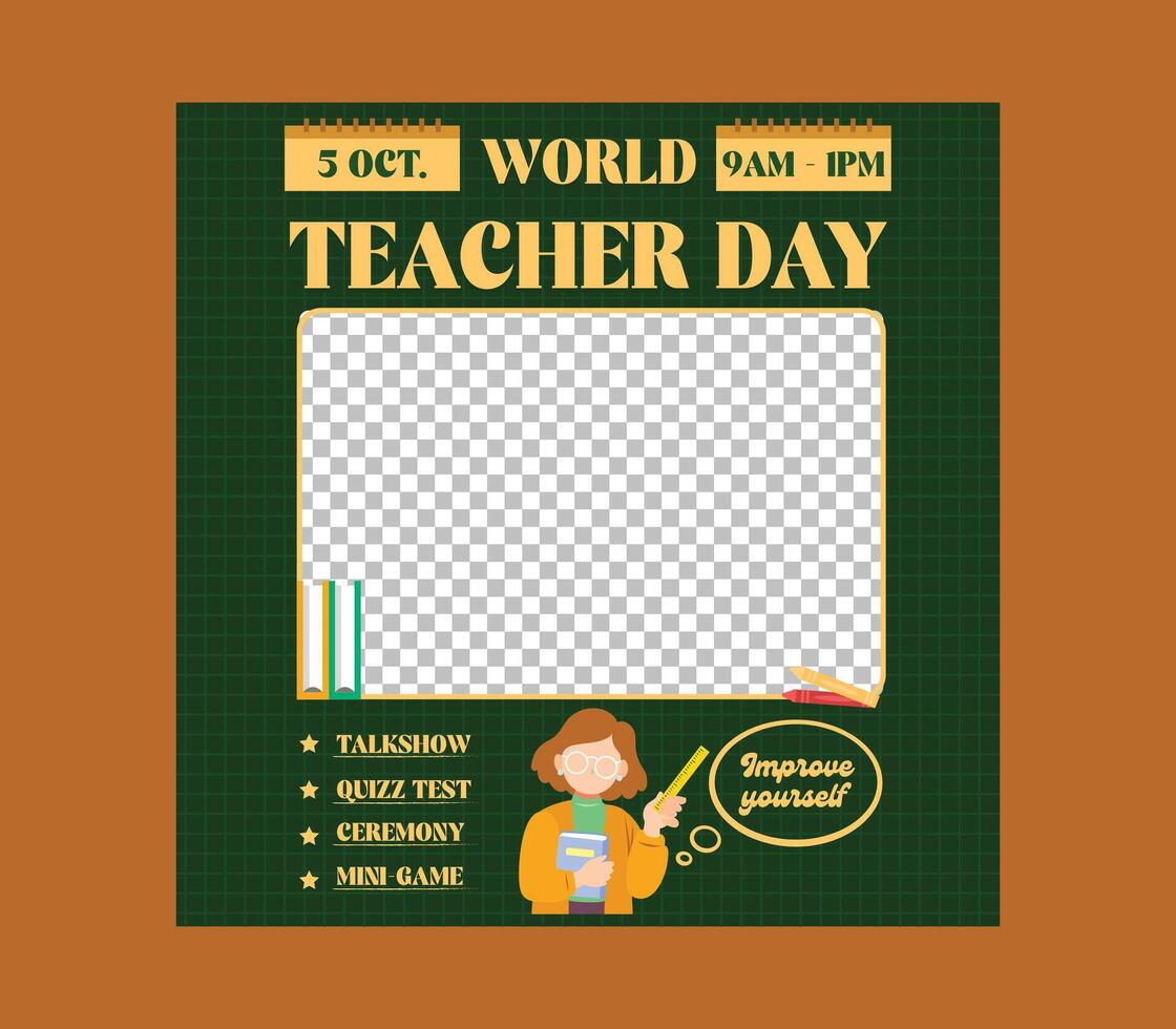 World Teacher Day Socials Media. Happy Teacher's Day background. October 5. world teachers day celebration. vector