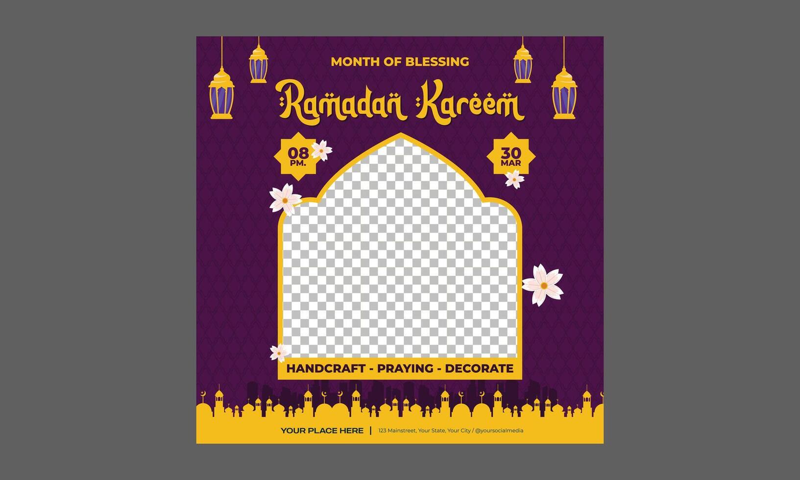 Ramadan Socials Media. arabic letters background. ramadan kareem campaign vector
