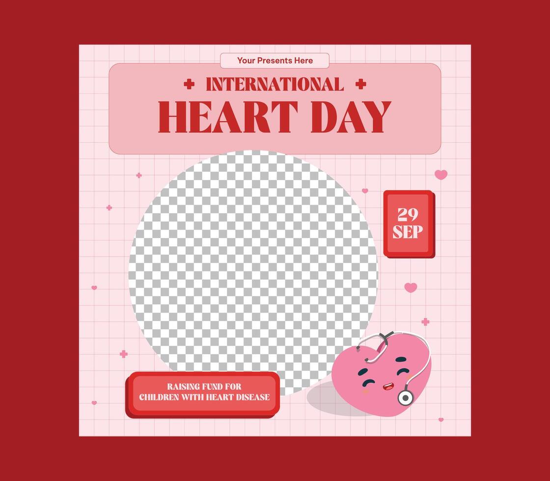 World Heart Day Socials Media. vector