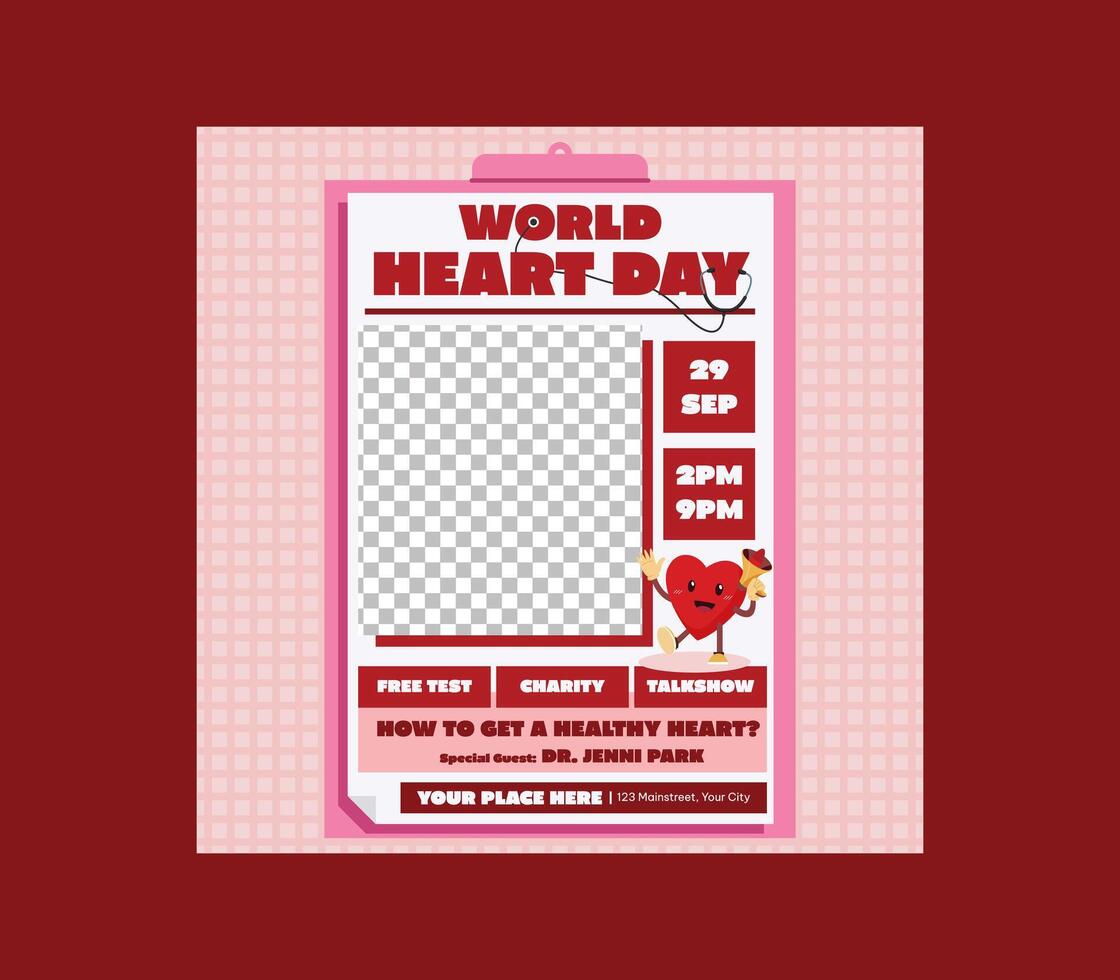 World Heart Day Socials Media. abstract illustration design vector